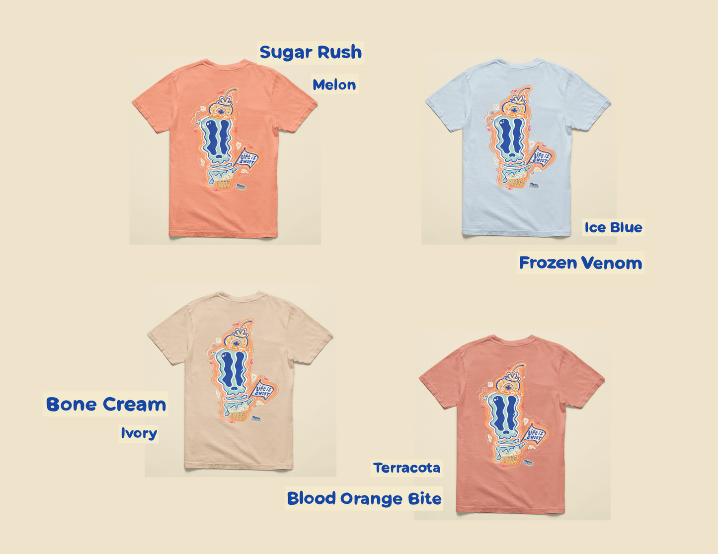 Berry Deadly (Skully-Cream) + Final Scoop Creamery Logo| Full Color Graphic Tshirt