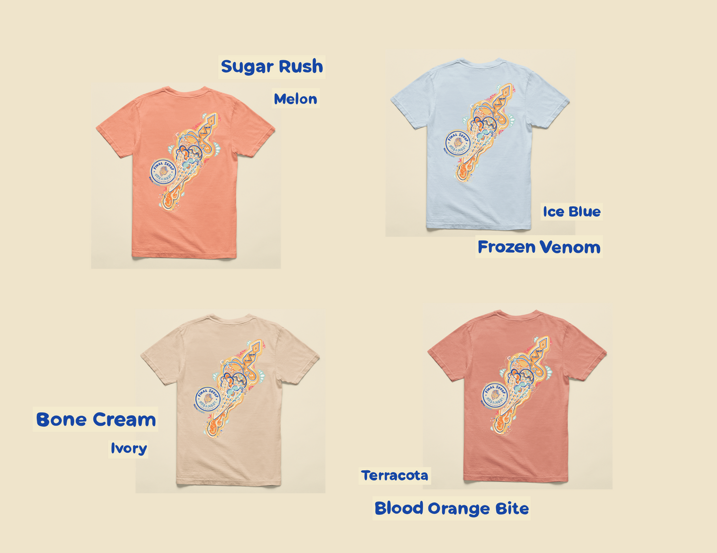 Cold Steel Cream + MA Logo | Full Color Graphic Tshirt