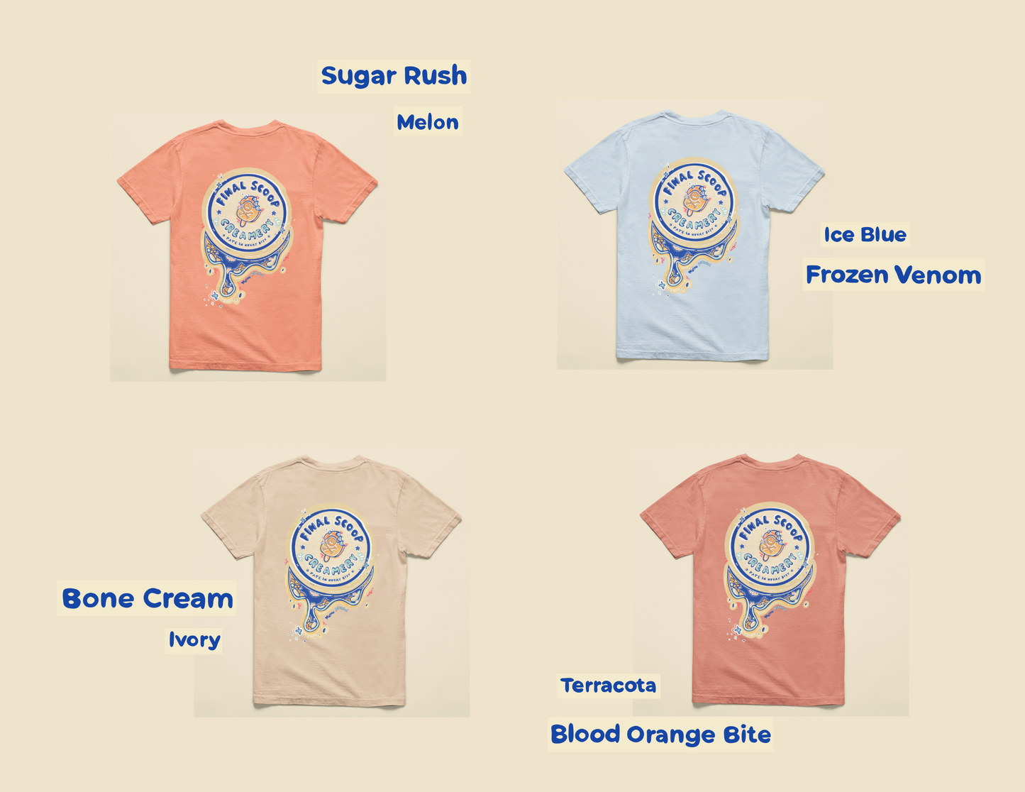Final Scoop Creamery DRIP Logo | Full Color Graphic 100% Cotton Unisex T-Shirt