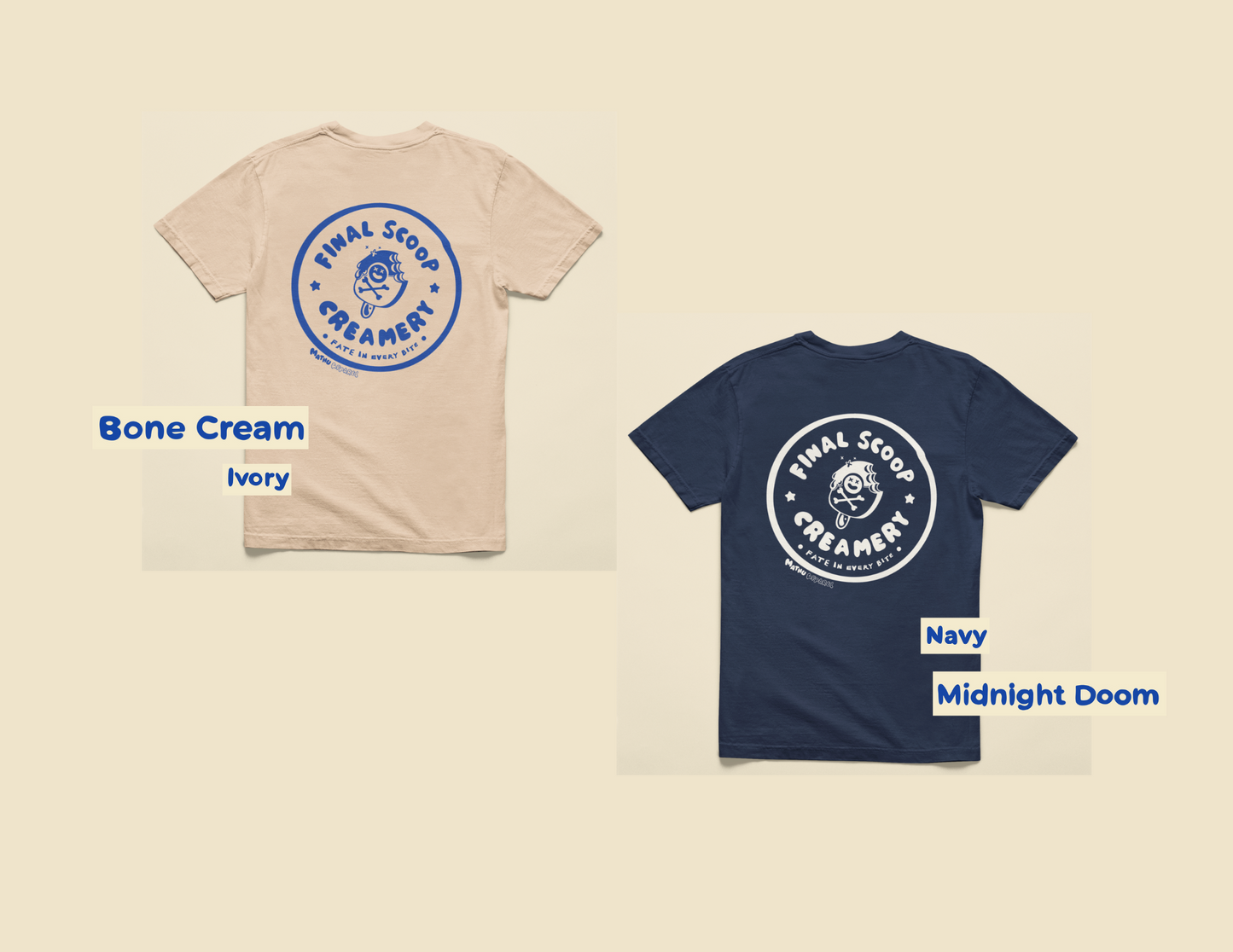 Final Scoop Creamery Logo + MA Logo | | (Single Color) Fantasy Ice Cream Graphic Tee – 100% Cotton Unisex Shirt
