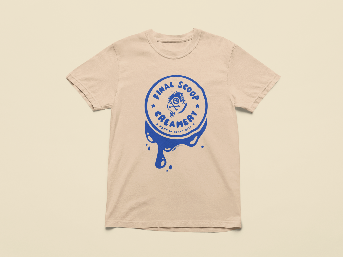 # Final Scoop Creamery Logo (Front) | | (Single Color) Fantasy Ice Cream Graphic Tee – 100% Cotton Unisex Shirt