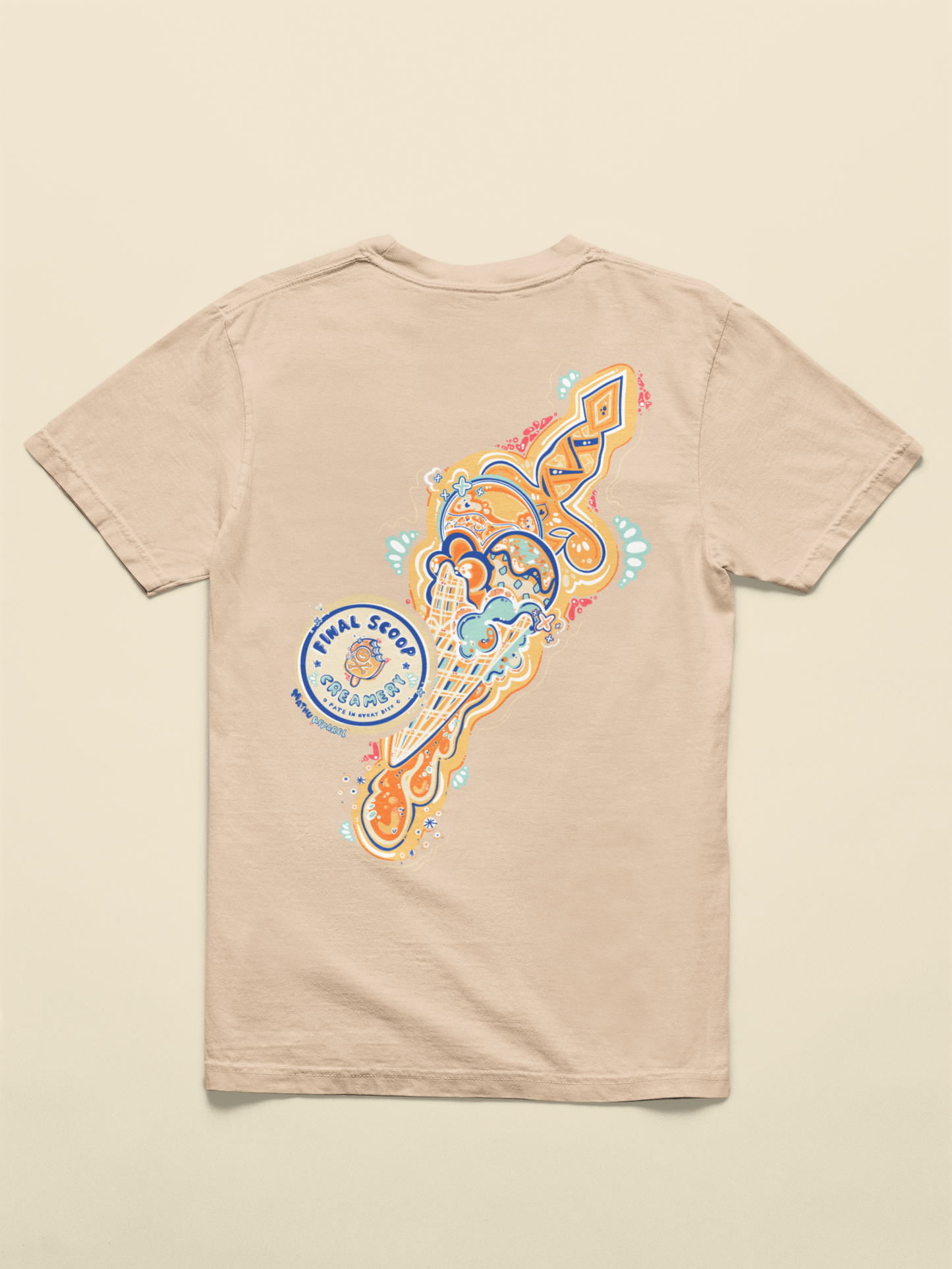 Cold Steel Cream + MA Logo | Full Color Graphic Tshirt