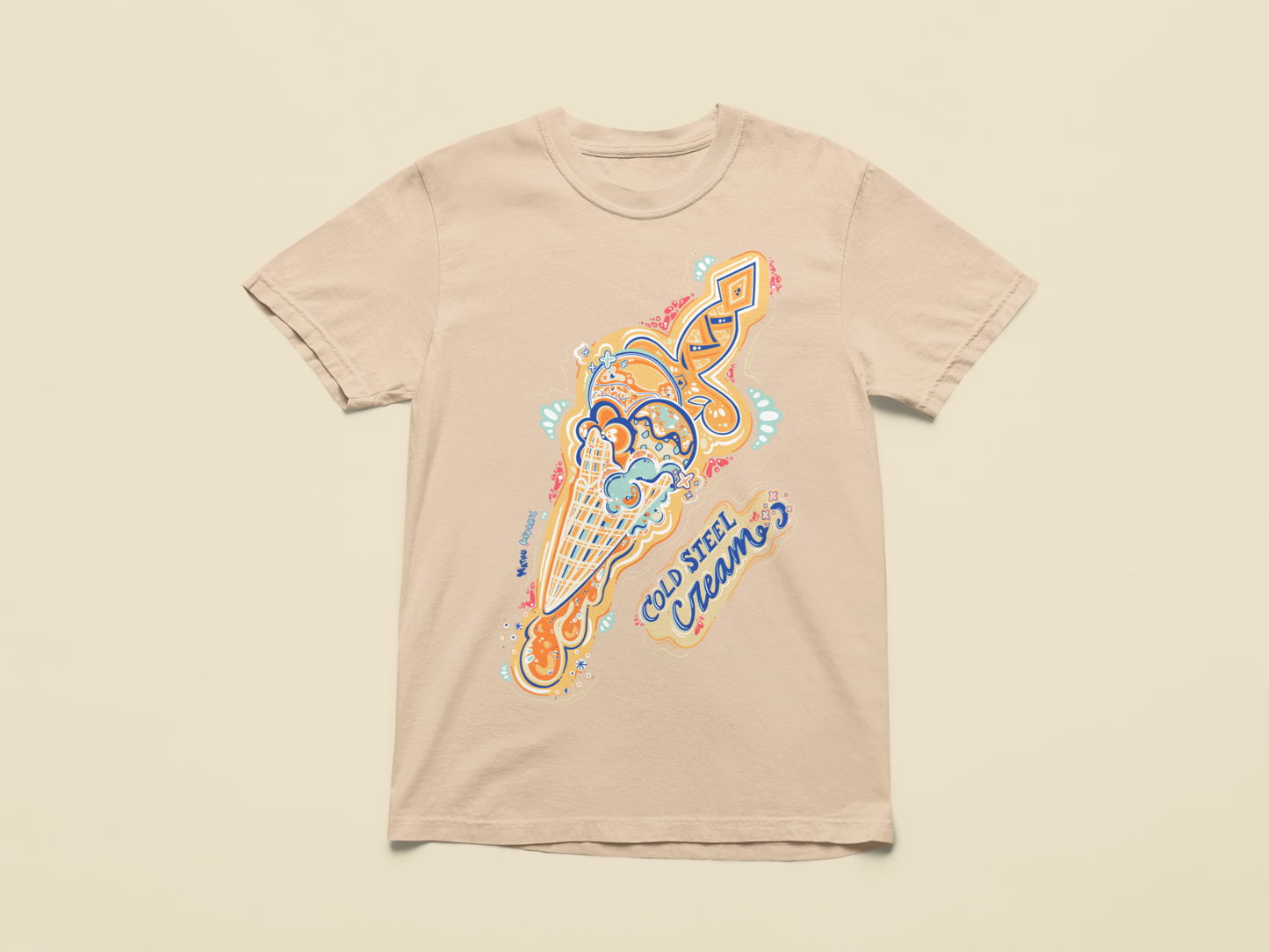 Cold Steel Cream Dagger | Full Color Front Graphic Tshirt