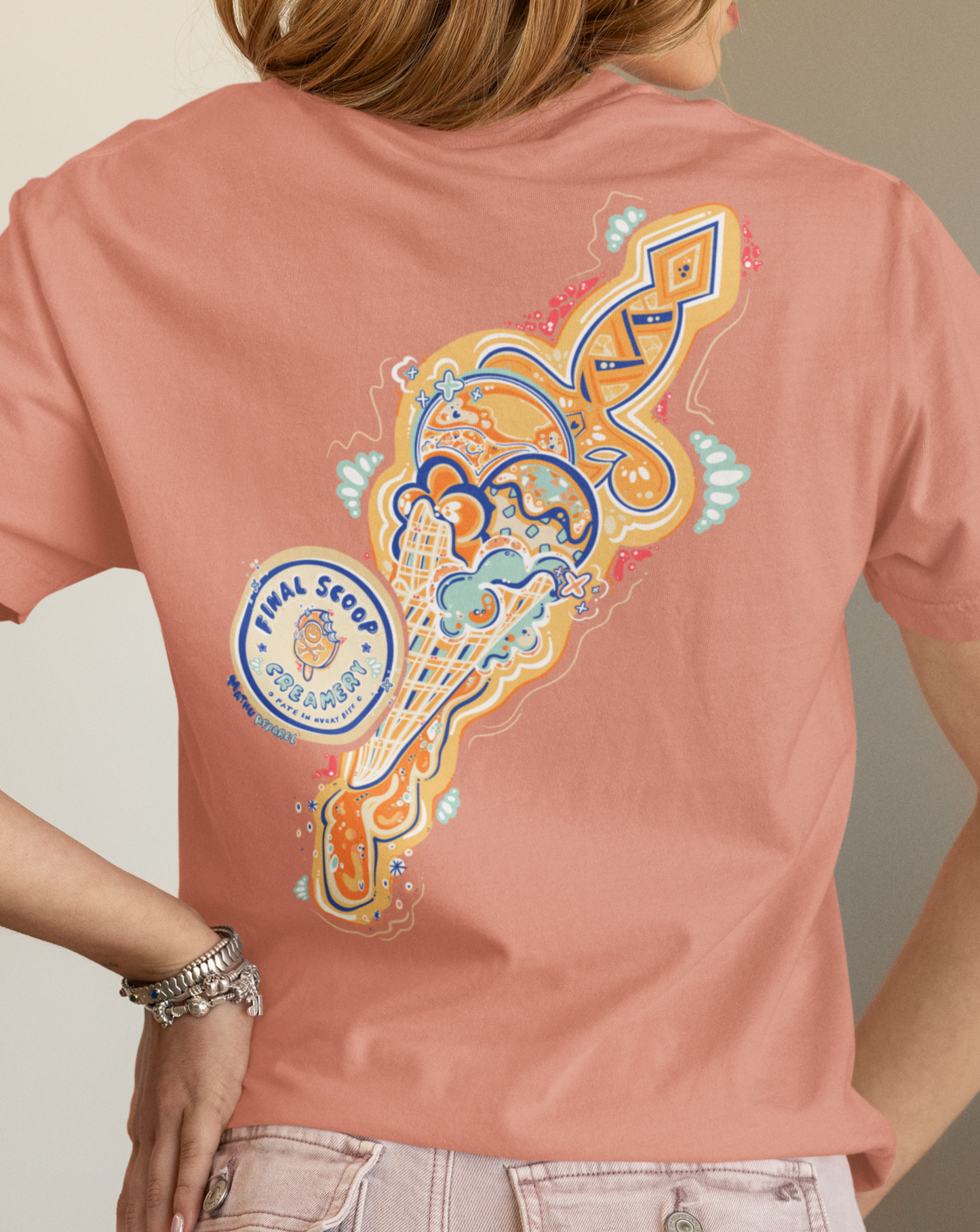Cold Steel Cream + MA Logo | Full Color Graphic Tshirt