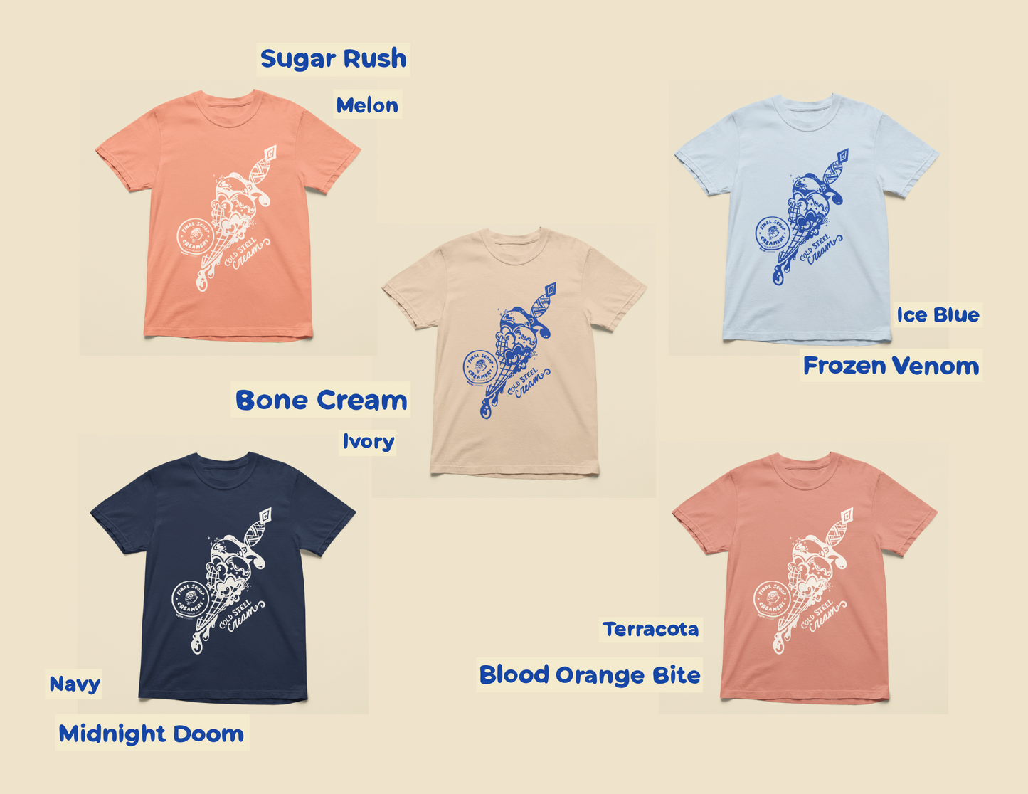 Cold Steel Cream + Final Scoop Creamery | (Single Color) Fantasy Ice Cream Graphic Tee – 100% Cotton Unisex Shirt