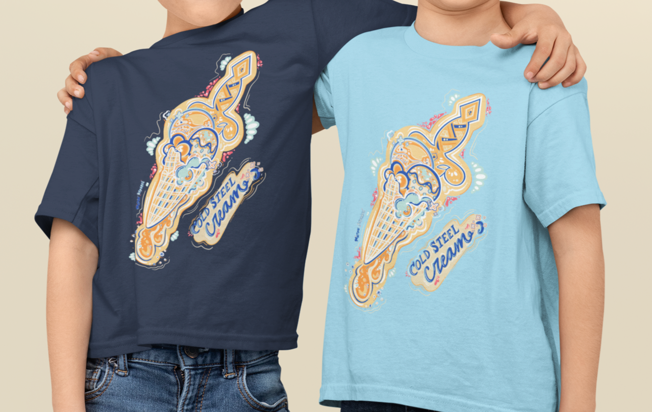 (Youth) Cold Steel Cream + Final Scoop Creamery | (Single Color) Fantasy Ice Cream Graphic Tshirt