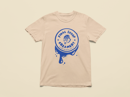 # Final Scoop Creamery Logo (Front) | | (Single Color) Fantasy Ice Cream Graphic Tee – 100% Cotton Unisex Shirt