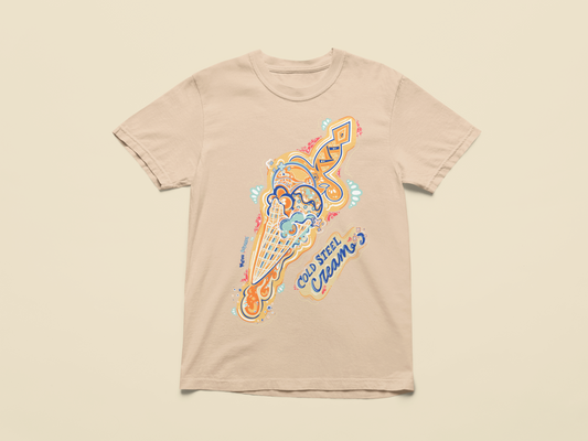 Cold Steel Cream Dagger | Full Color Front  Graphic Tshirt