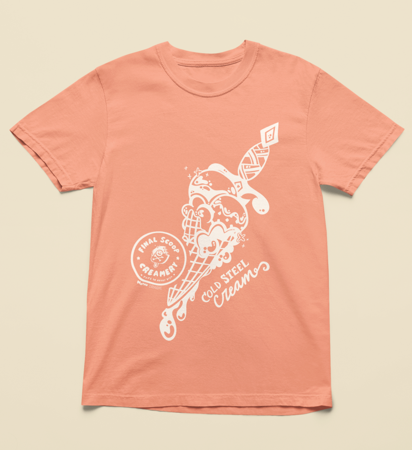 Cold Steel Cream + Final Scoop Creamery | (Single Color) Fantasy Ice Cream Graphic Tee – 100% Cotton Unisex Shirt