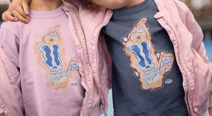 (Youth)(Toddler) Berry Deadly (Skully-Cream) (Front) | (Full Color) Fantasy Ice Cream Graphic Tshirt
